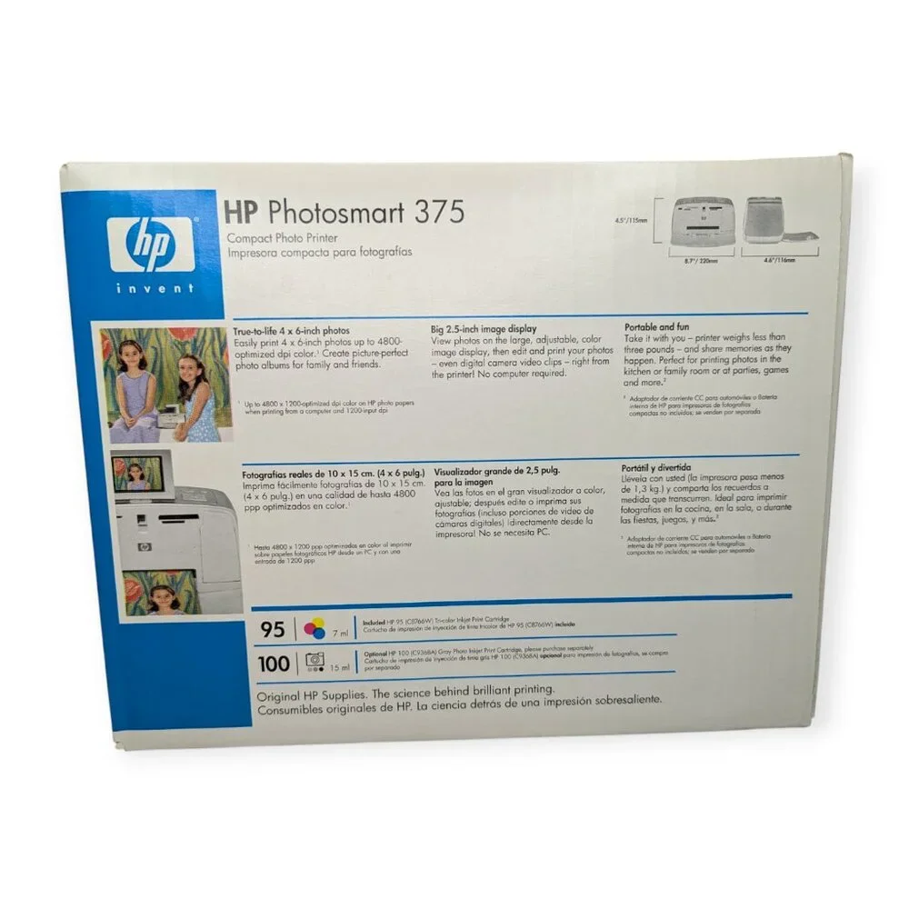 HP Photosmart 375 Compact Portable Photo Printer 4